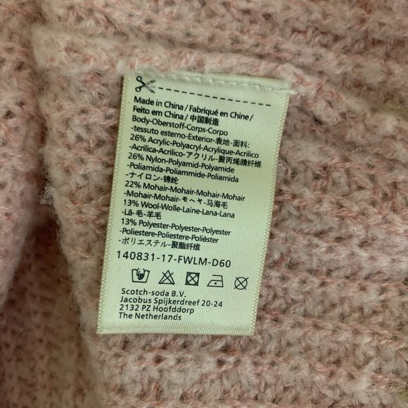 Scotch And Soda Maison Scotch Colorblock Knit Sweater Green Pink Tan Medium - Picture 8 of 8